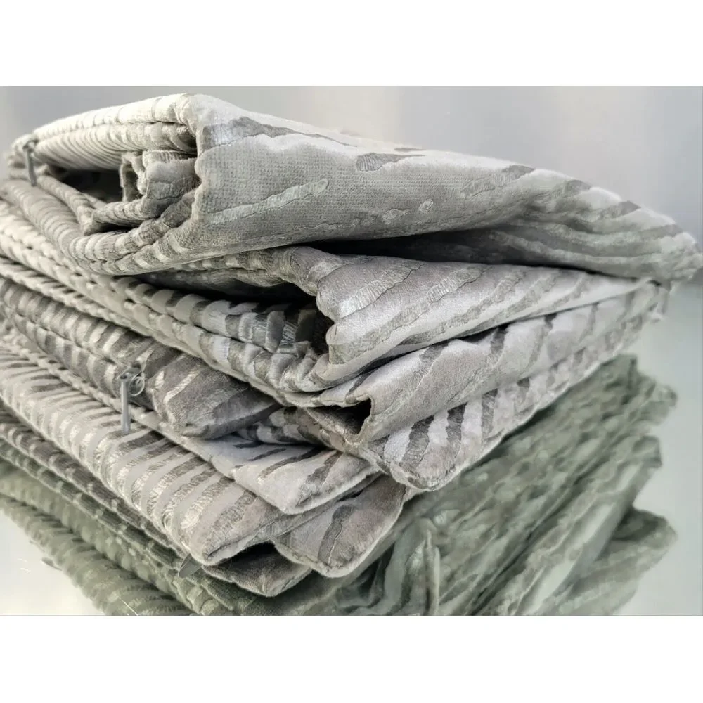 4 Restoration‎ Hardware Ratti Hand-Screened Velvet Pillow Covers Silver